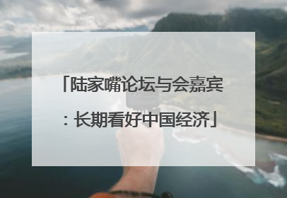 陆家嘴论坛与会嘉宾：长期看好中国经济